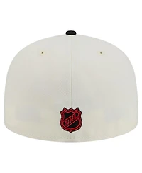 New Era Men's White Chicago Blackhawks Chrome Two-Toned 59FIFTY Fitted Hat