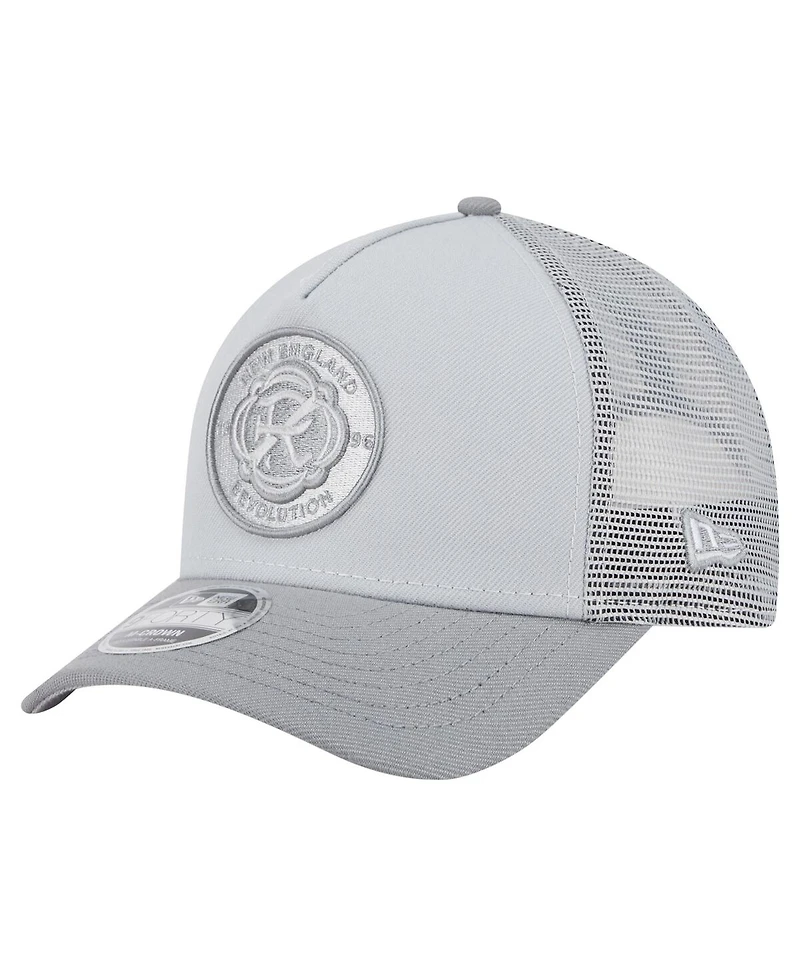 New Era Men's Gray New England Revolution Color Pack 9FORTY A-Frame Adjustable Trucker Hat