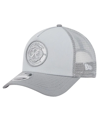 New Era Men's Gray New England Revolution Color Pack 9FORTY A-Frame Adjustable Trucker Hat