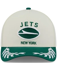 New Era Men's Cream/Green New York Jets 2025 Nfl Draft 9FORTY A-Frame M-Crown Adjustable Hat