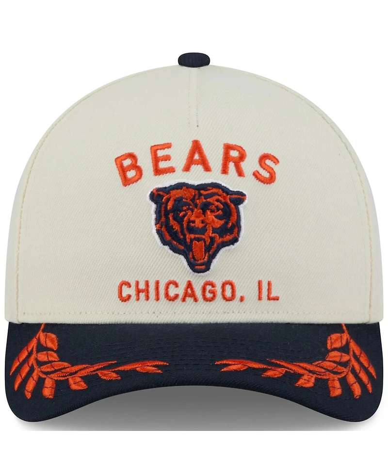 New Era Men's Cream/Navy Chicago Bears 2025 Nfl Draft 9FORTY A-Frame M-Crown Adjustable Hat