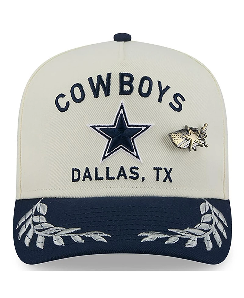 New Era Men's Cream/Navy Dallas Cowboys 2025 Nfl Draft A-Frame 59FIFTY Fitted Hat