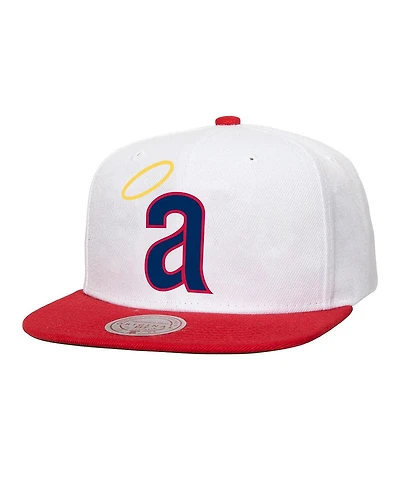 Mitchell & Ness Men's White California Angels Cooperstown Collection Basic Flip Snapback Hat