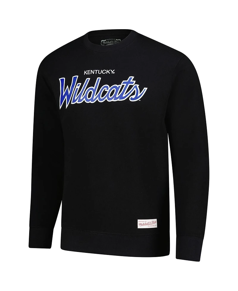 Mitchell & Ness Men's Black Kentucky Wildcats Elite Script Pullover Sweatshirt