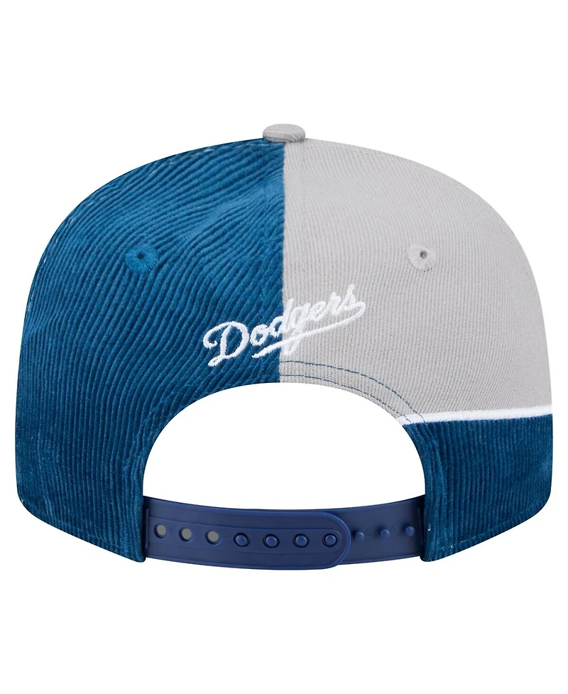 New Era Men's Royal/Gray Los Angeles Dodgers Retro Split Corduroy Snapback Hat
