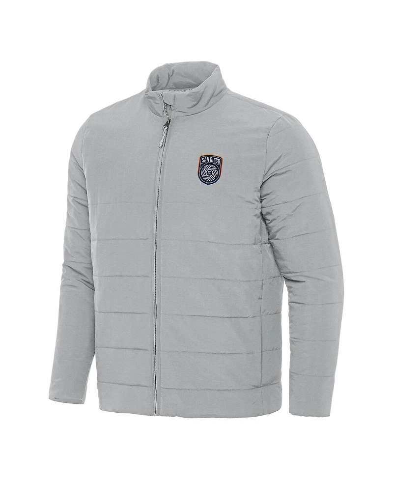 Antigua Men's Gray San Diego Fc Swelter Full-Zip Jacket