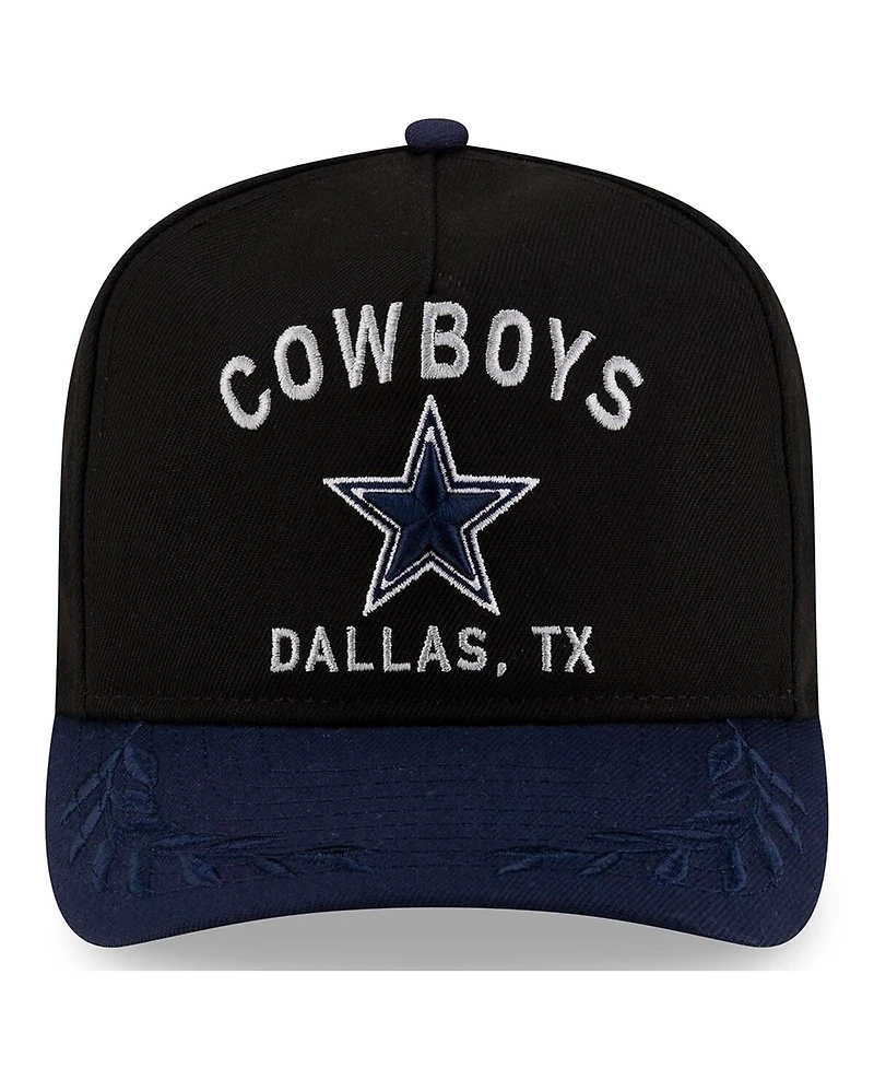 New Era Men's Black/Navy Dallas Cowboys 2025 Nfl Draft A-Frame 9FIFTY Snapback Hat