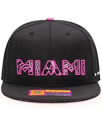 Fan Ink Men's Black Inter Miami Cf Foxtail Snapback Hat