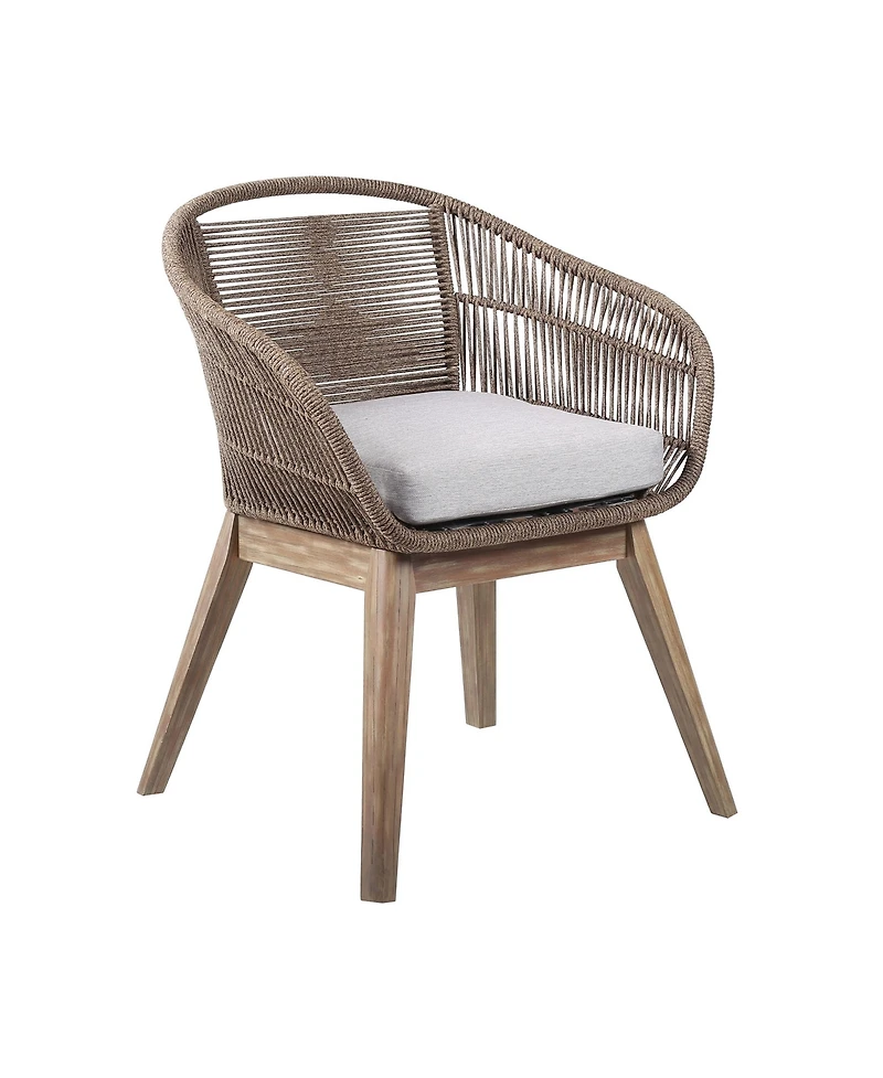 Outdoor Solid Wood Dining Chair with Cushion Perfect for Patio & Garden