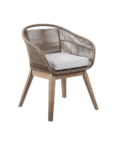 Outdoor Solid Wood Dining Chair with Cushion Perfect for Patio & Garden