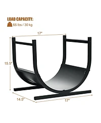 U-Shaped Steel Firewood Rack – Outdoor/Indoor Firewood Storage with Sturdy Frame
