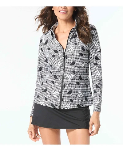 Beach House Women's Swim Zip Front Rash Guard
