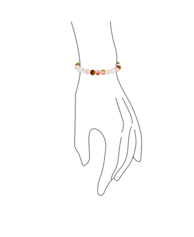 Bling Jewelry Natural Multi Color Round Beads 8MM Strand Stackable Stretch Bracelet