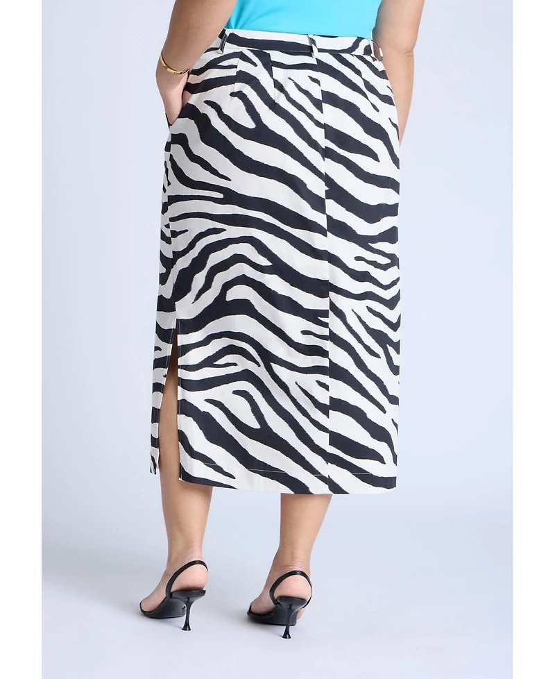 Eloquii Women's Printed Midi Skirt