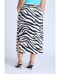 Eloquii Women's Printed Midi Skirt