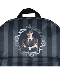 Wednesday Addams Tv Show Portrait Striped Travel School Backpack For Daily Use