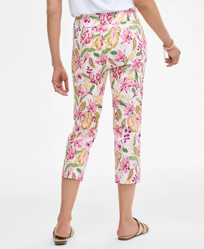 Jm Collection Women's Printed Pull On Rivet Capri Pants, Exclusively at Macy's