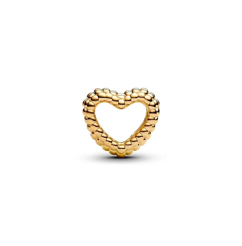 Pandora Gold-Plated Beaded Open-Heart Charms