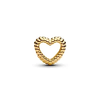 Pandora Gold-Plated Beaded Open-Heart Charms
