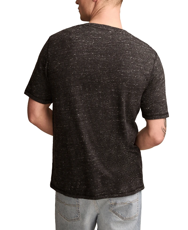 Lucky Brand Men's Linen Short Sleeve Henley Shirt