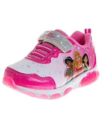 Disney Toddler Girls Princess Hook and Loop Sneakers