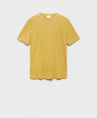 Mango Men's Linen Slim-Fit T-Shirt