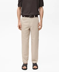 Mango Men's Regular-Fit Linen Pants