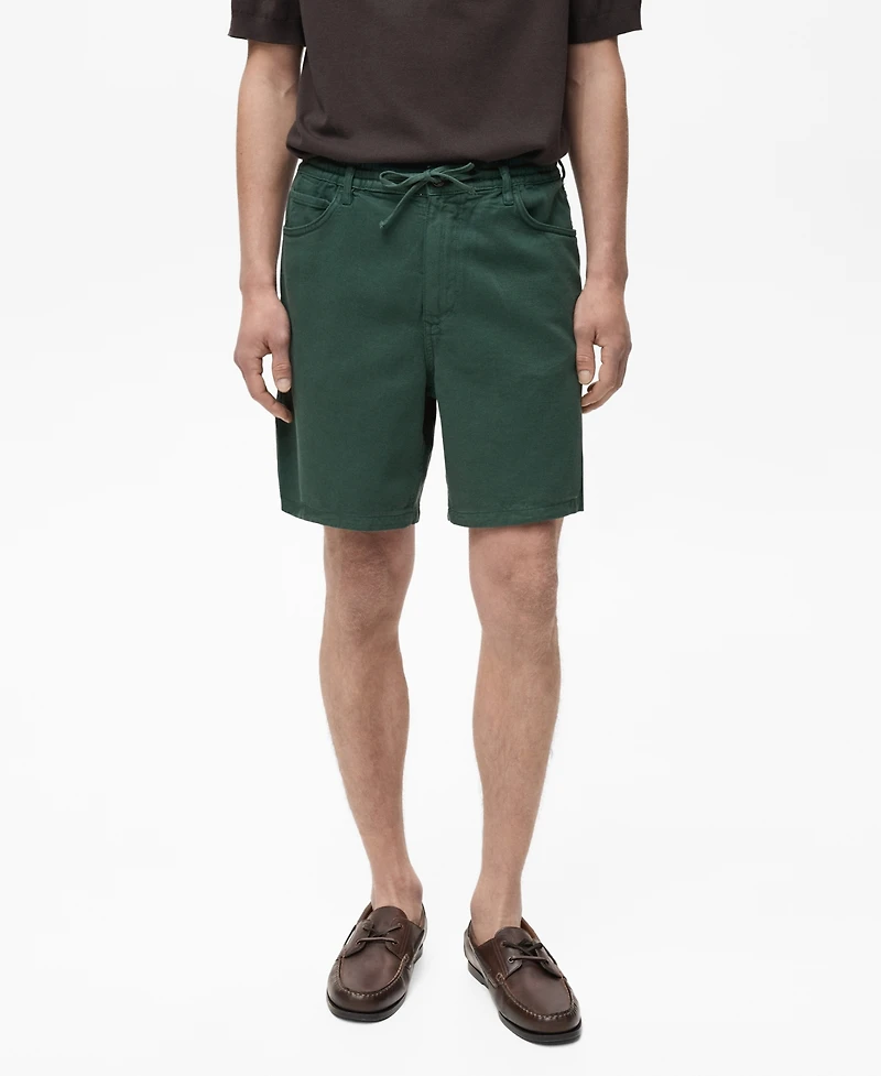 Mango Men's Denim Drawstring Shorts