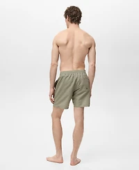 Mango Men's Geometric-Print Swim Trunks