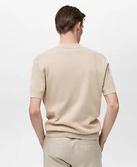 Mango Men's Openwork Knit Structured Shirt