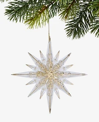 Holiday Lane Blessed Clear and Gold-Tone Snowflake Ornament, Macy's Exclusive