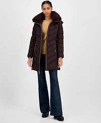 Michael Kors Women's Faux-Fur-Trim Hooded Puffer Coat