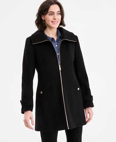 Michael Kors Women's Collared Zip-Front Coat