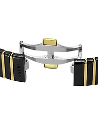 Rado Unisex Swiss Automatic Anatom Gold Pvd Stainless Steel & Black Ceramic Bracelet Watch 33mm
