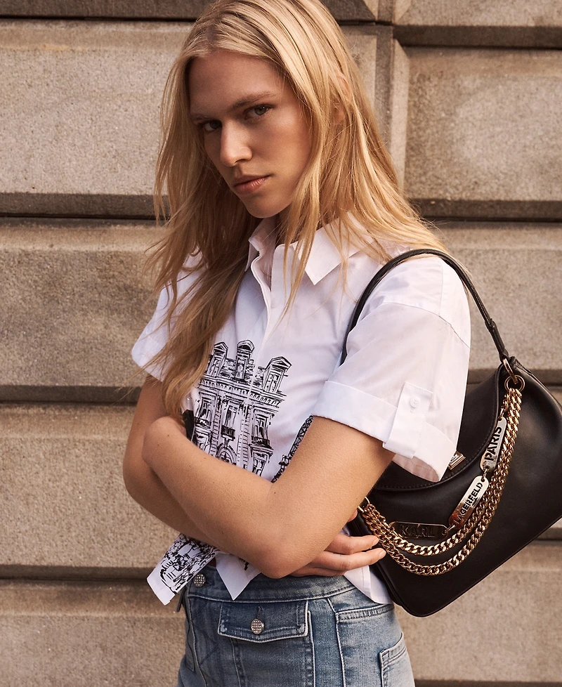 Karl Lagerfeld Paris Nadine Leather Shoulder Bag