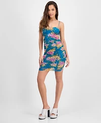 Guess Women's Callie Floral-Print Ruched Bodycon Dress