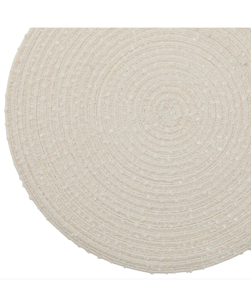 Dainty Home Boucle 15" Round Woven Placemats Set of 6 - Durable, Reversible & Non-Slip Table Mats