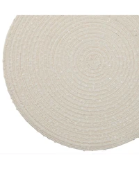 Dainty Home Boucle 15" Round Woven Placemats Set of 6 - Durable, Reversible & Non-Slip Table Mats
