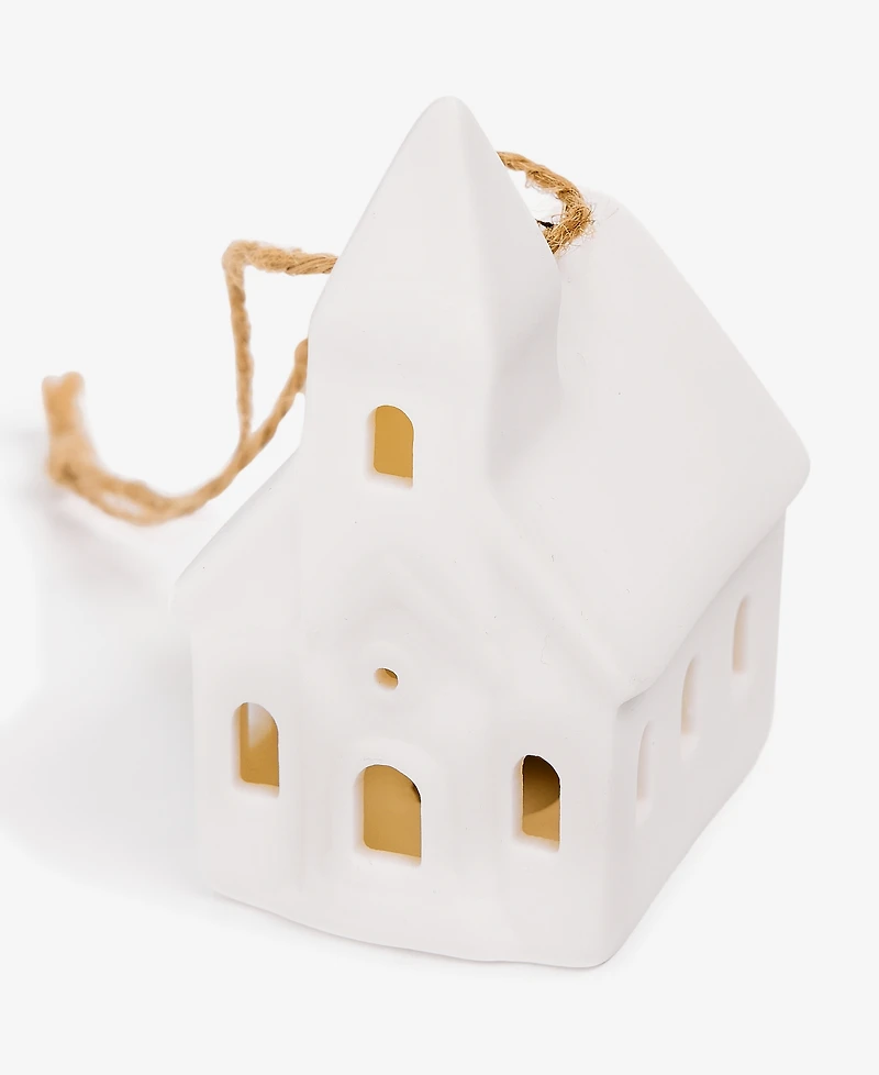 Holiday Lane Nordic Wonderland Ceramic House Ornament, Macy's Exclusive