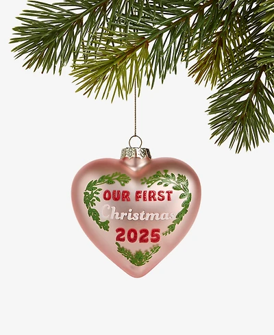 Holiday Lane Our First Christmas 2025 Glass Heart Ornament, Macy's Exclusive