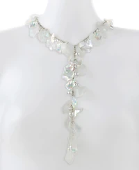 Betsey Johnson Ivory Garden Glam Flower Petal Y-Necklace