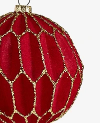 Holiday Lane Berry Tones Red Honeycomb Ball Ornament, Macy's Exclusive