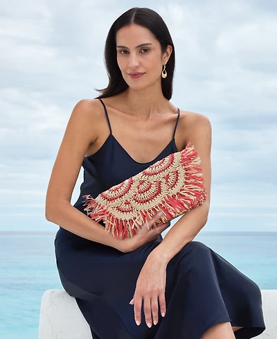 Patricia Nash Loulia Medium Straw Clutch Crossbody Bag
