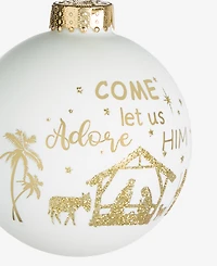 Holiday Lane Blessed White And Gold Nativity Ball Ornament, Macy's Exclusive