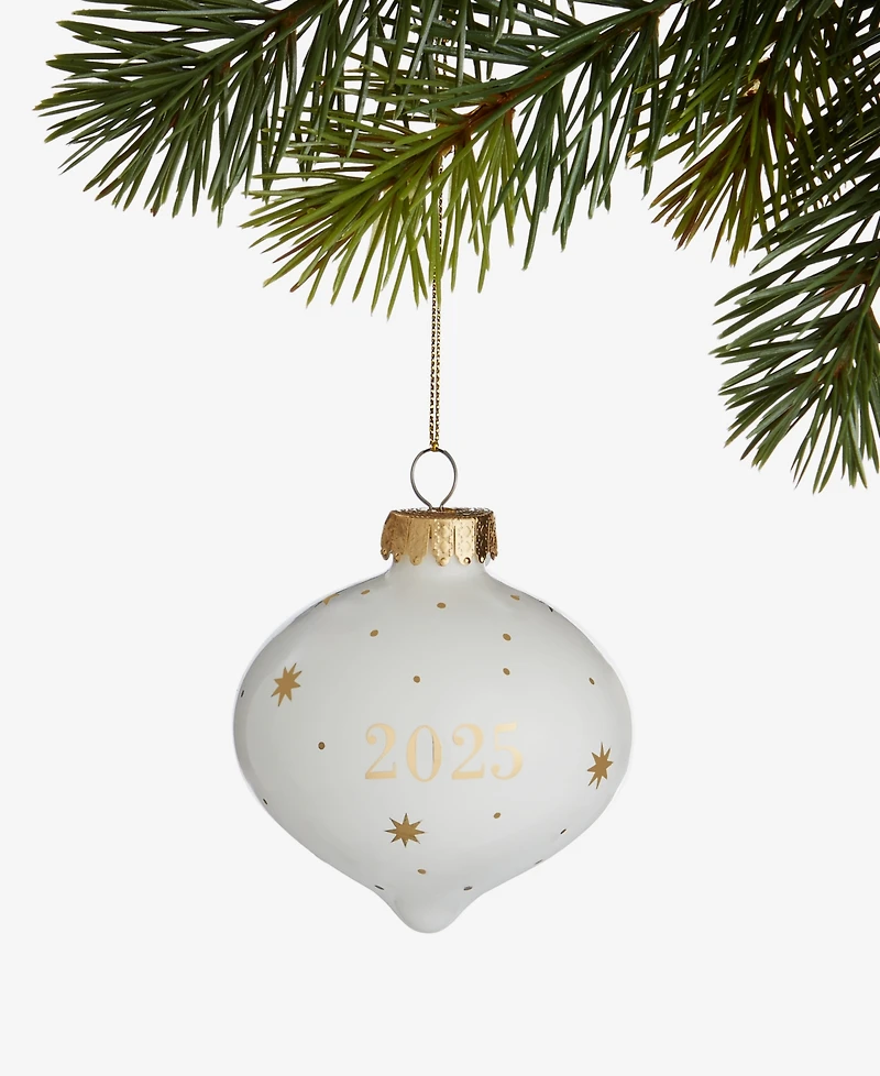 Holiday Lane Blessed Glass Noel 2025 Onion Ornament, Macy's Exclusive