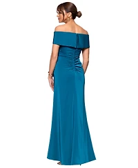 Xscape Women's Faile Satin Off-The-Shoulder Gown