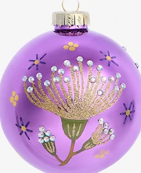 Holiday Lane Enchanted Forest Pink Floral Ball Ornament, Macy's Exclusive