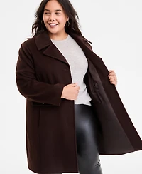 Michael Kors Plus Collared Button-Front Coat, Exclusively at Macy's