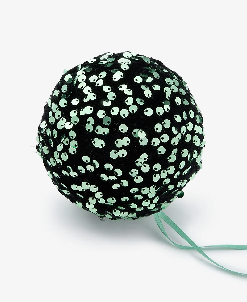 Holiday Lane Enchanted Forest Green Sequin Ball Ornament, Macy's Exclusive
