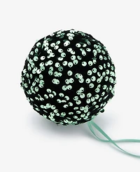 Holiday Lane Enchanted Forest Green Sequin Ball Ornament, Macy's Exclusive